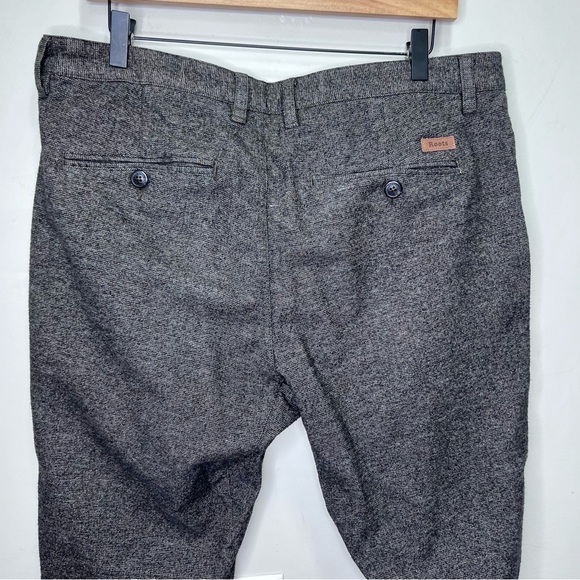 Root's Brown Grey Tweed Trouser Jogger Pants Size 34 - Picture 4 of 10